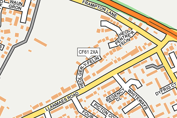 CF61 2XA map - OS OpenMap – Local (Ordnance Survey)
