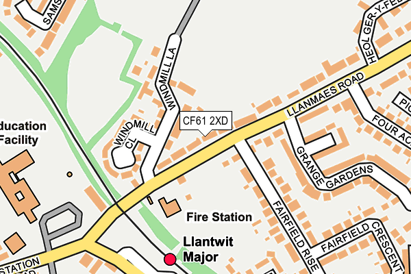 CF61 2XD map - OS OpenMap – Local (Ordnance Survey)