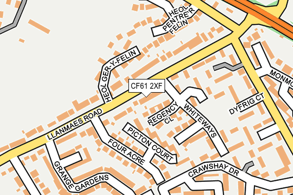 CF61 2XF map - OS OpenMap – Local (Ordnance Survey)
