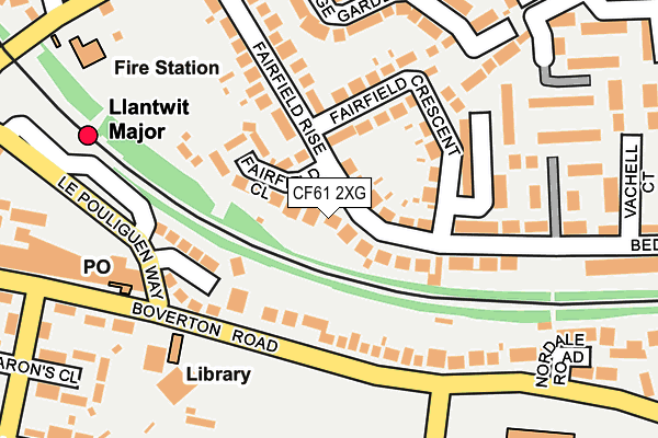 CF61 2XG map - OS OpenMap – Local (Ordnance Survey)