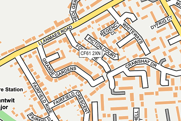 CF61 2XN map - OS OpenMap – Local (Ordnance Survey)