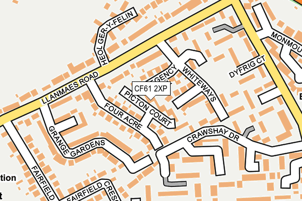CF61 2XP map - OS OpenMap – Local (Ordnance Survey)