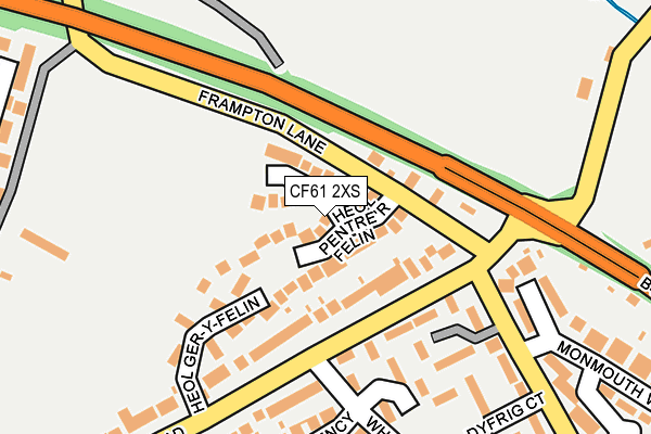 CF61 2XS map - OS OpenMap – Local (Ordnance Survey)