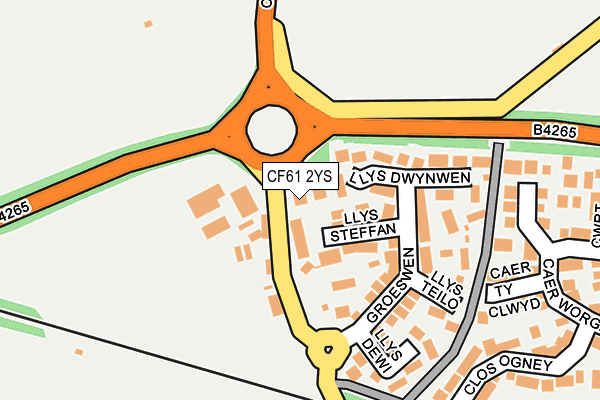 CF61 2YS map - OS OpenMap – Local (Ordnance Survey)