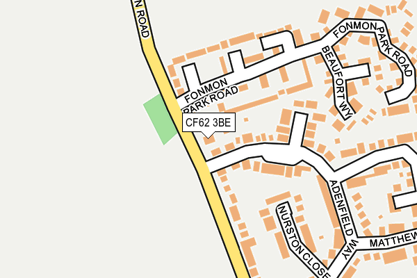 CF62 3BE map - OS OpenMap – Local (Ordnance Survey)