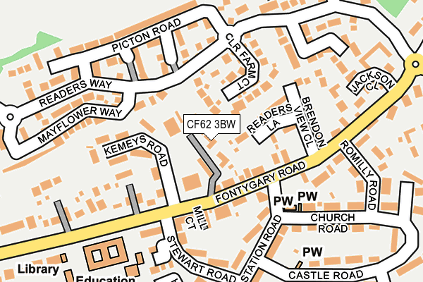CF62 3BW map - OS OpenMap – Local (Ordnance Survey)