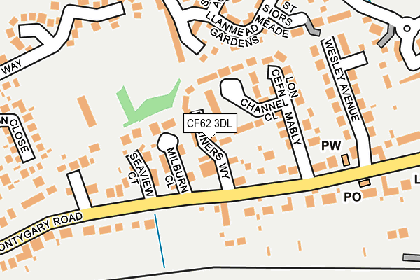 CF62 3DL map - OS OpenMap – Local (Ordnance Survey)