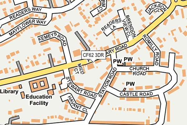 CF62 3DR map - OS OpenMap – Local (Ordnance Survey)