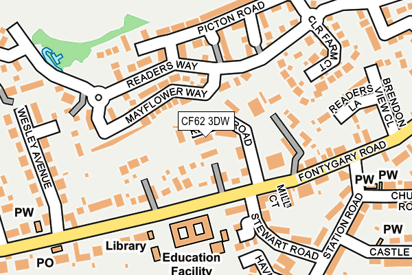 CF62 3DW map - OS OpenMap – Local (Ordnance Survey)