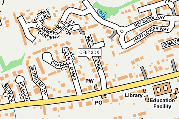 CF62 3DX map - OS OpenMap – Local (Ordnance Survey)
