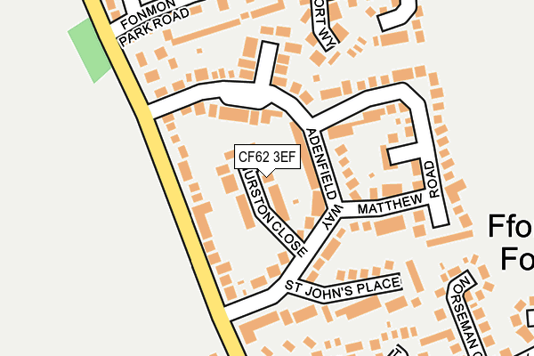 CF62 3EF map - OS OpenMap – Local (Ordnance Survey)