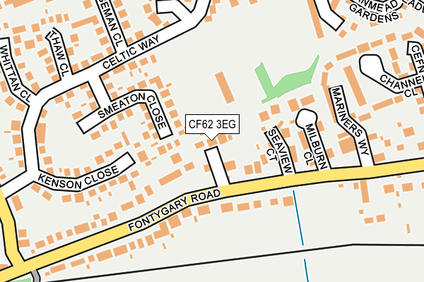 CF62 3EG map - OS OpenMap – Local (Ordnance Survey)