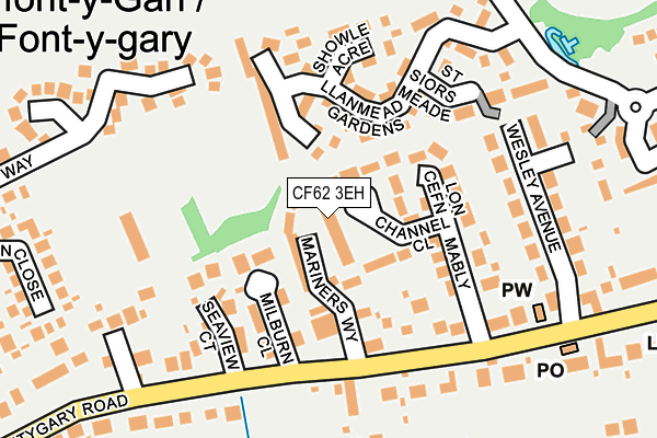 CF62 3EH map - OS OpenMap – Local (Ordnance Survey)