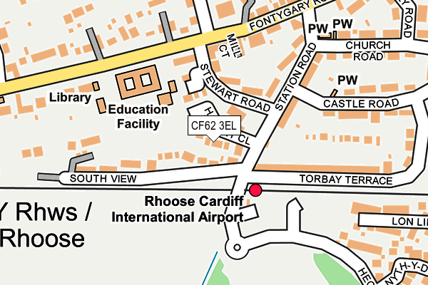 CF62 3EL map - OS OpenMap – Local (Ordnance Survey)