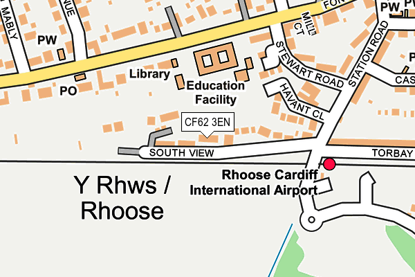 CF62 3EN map - OS OpenMap – Local (Ordnance Survey)