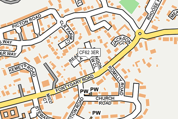 CF62 3ER map - OS OpenMap – Local (Ordnance Survey)