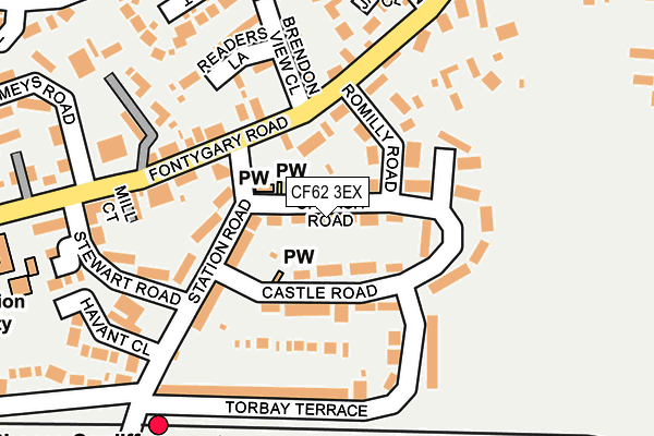 CF62 3EX map - OS OpenMap – Local (Ordnance Survey)