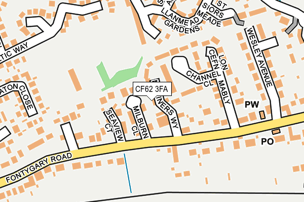 CF62 3FA map - OS OpenMap – Local (Ordnance Survey)