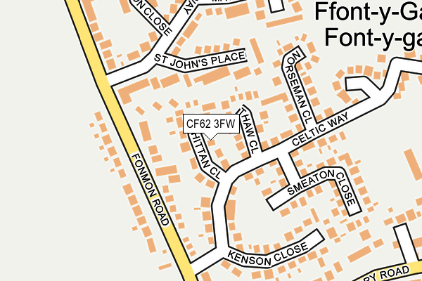 CF62 3FW map - OS OpenMap – Local (Ordnance Survey)