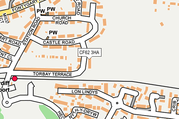 CF62 3HA map - OS OpenMap – Local (Ordnance Survey)