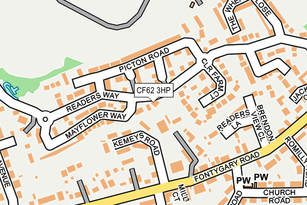 CF62 3HP map - OS OpenMap – Local (Ordnance Survey)