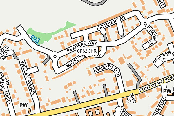 CF62 3HR map - OS OpenMap – Local (Ordnance Survey)