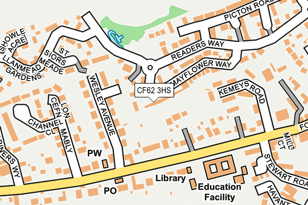 CF62 3HS map - OS OpenMap – Local (Ordnance Survey)