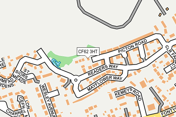 CF62 3HT map - OS OpenMap – Local (Ordnance Survey)