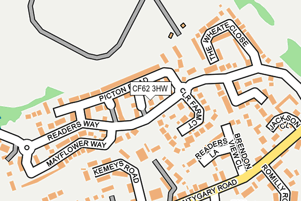 CF62 3HW map - OS OpenMap – Local (Ordnance Survey)