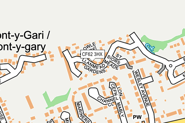 CF62 3HX map - OS OpenMap – Local (Ordnance Survey)