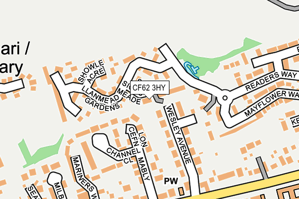 CF62 3HY map - OS OpenMap – Local (Ordnance Survey)