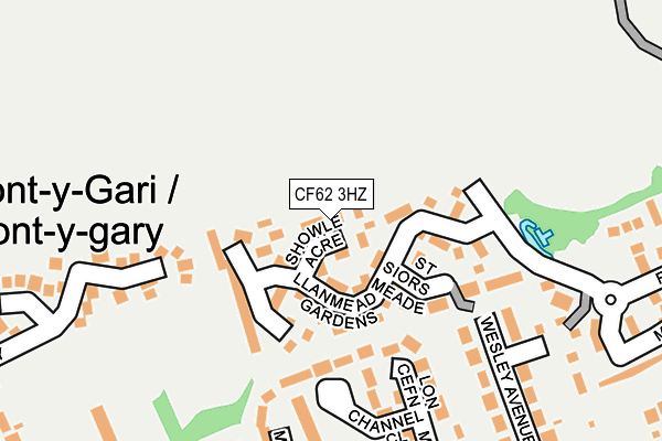CF62 3HZ map - OS OpenMap – Local (Ordnance Survey)