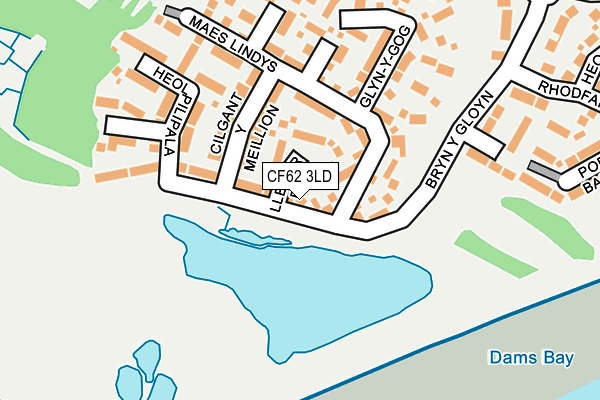 CF62 3LD map - OS OpenMap – Local (Ordnance Survey)