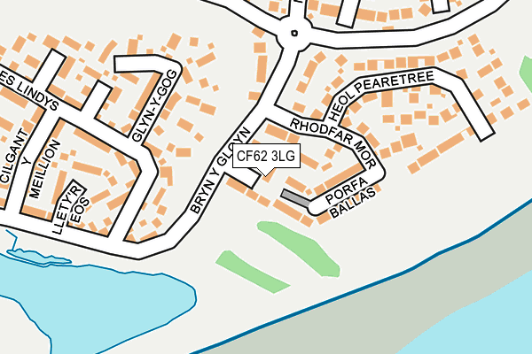 CF62 3LG map - OS OpenMap – Local (Ordnance Survey)