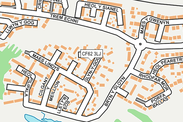 CF62 3LJ map - OS OpenMap – Local (Ordnance Survey)