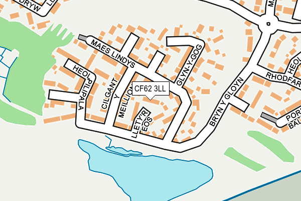 CF62 3LL map - OS OpenMap – Local (Ordnance Survey)