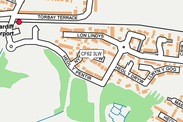 CF62 3LW map - OS OpenMap – Local (Ordnance Survey)