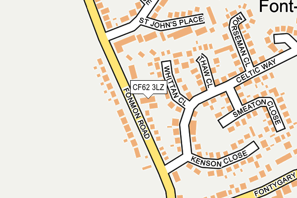 CF62 3LZ map - OS OpenMap – Local (Ordnance Survey)