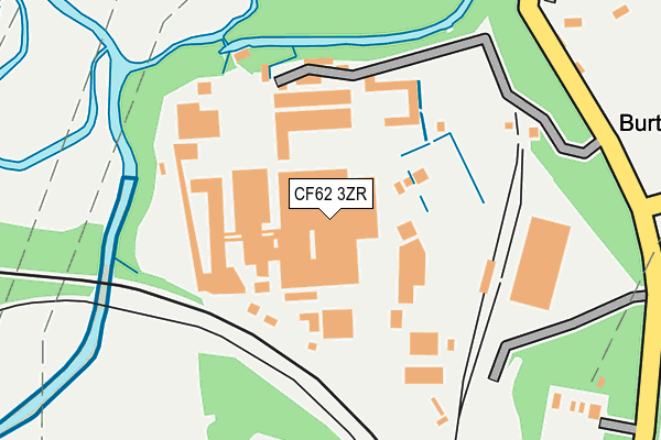 CF62 3ZR map - OS OpenMap – Local (Ordnance Survey)