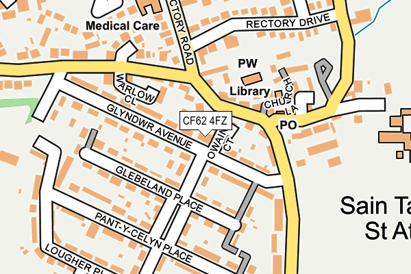 CF62 4FZ map - OS OpenMap – Local (Ordnance Survey)