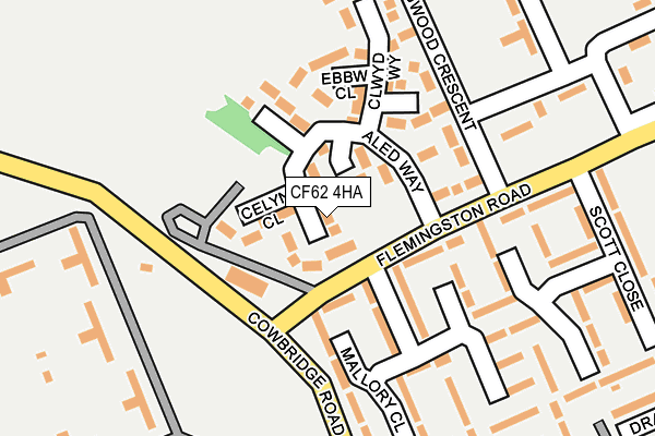 CF62 4HA map - OS OpenMap – Local (Ordnance Survey)