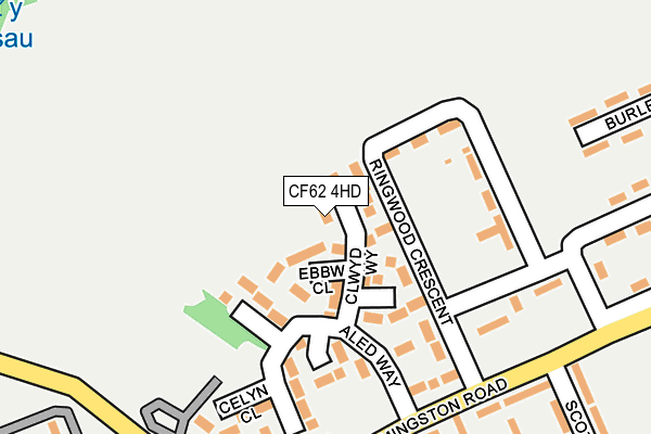 CF62 4HD map - OS OpenMap – Local (Ordnance Survey)