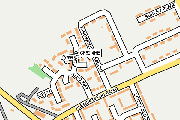 CF62 4HE map - OS OpenMap – Local (Ordnance Survey)