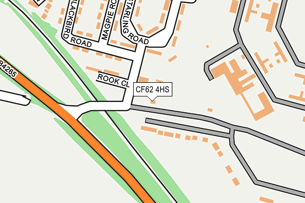 CF62 4HS map - OS OpenMap – Local (Ordnance Survey)