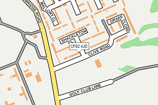 CF62 4JD map - OS OpenMap – Local (Ordnance Survey)