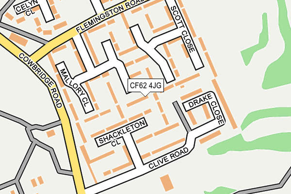 CF62 4JG map - OS OpenMap – Local (Ordnance Survey)