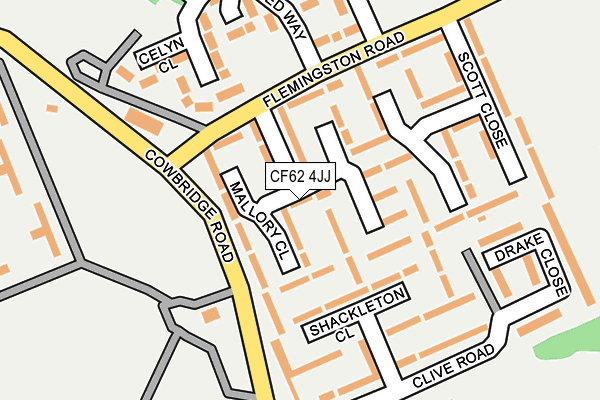 CF62 4JJ map - OS OpenMap – Local (Ordnance Survey)