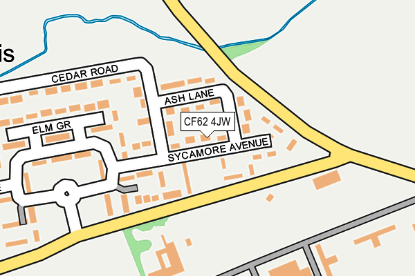 CF62 4JW map - OS OpenMap – Local (Ordnance Survey)