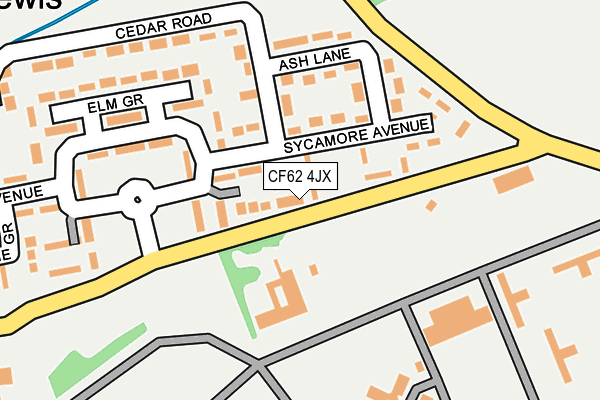 CF62 4JX map - OS OpenMap – Local (Ordnance Survey)