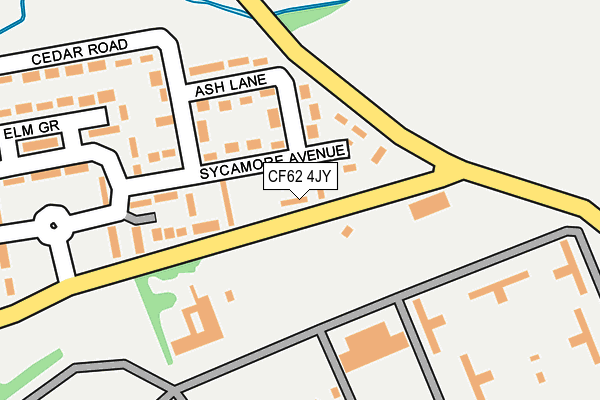 CF62 4JY map - OS OpenMap – Local (Ordnance Survey)